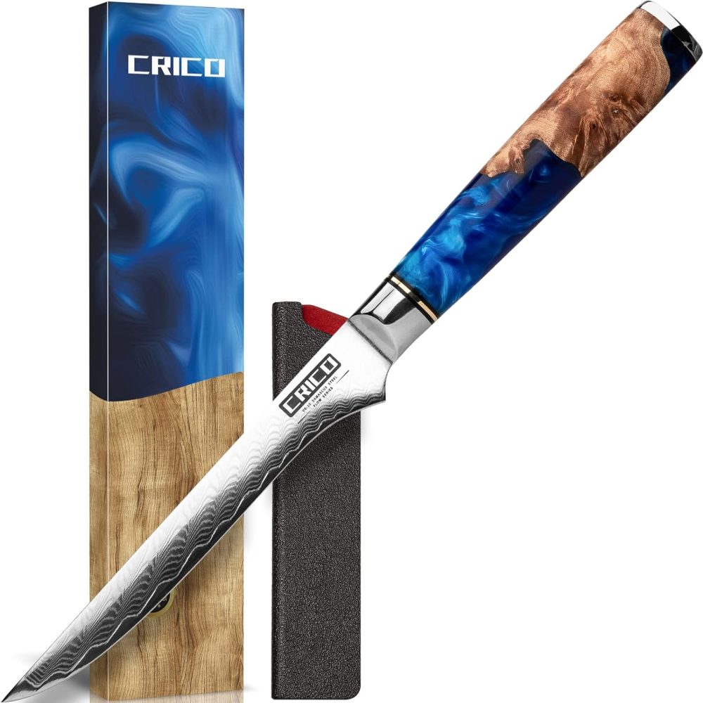 crico damascus boning knife fillet knife - best value