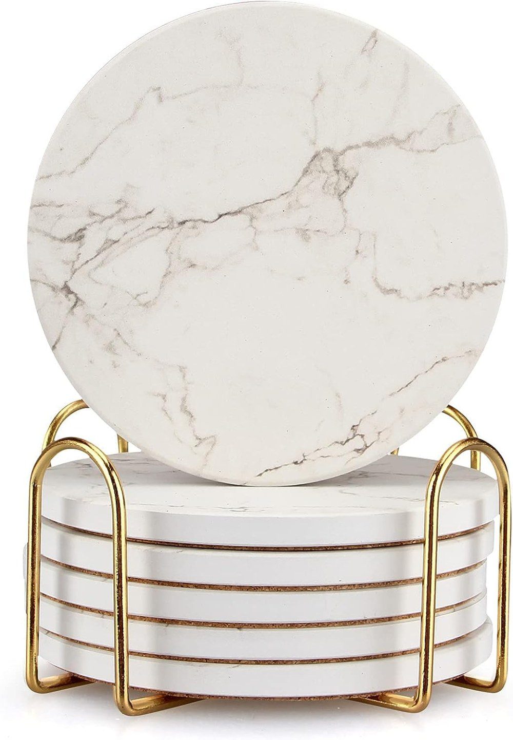deceram white marble beer coasters - runner up