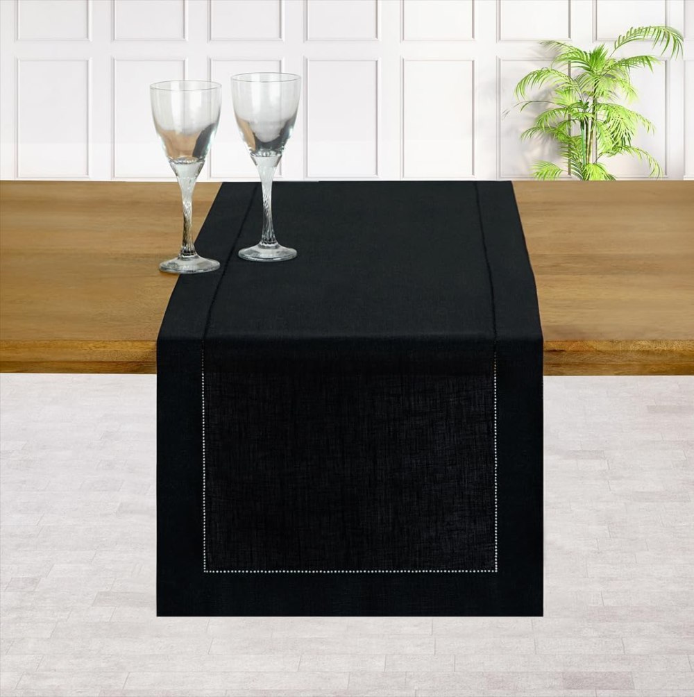 d'moksha homes black table runner - our top pick