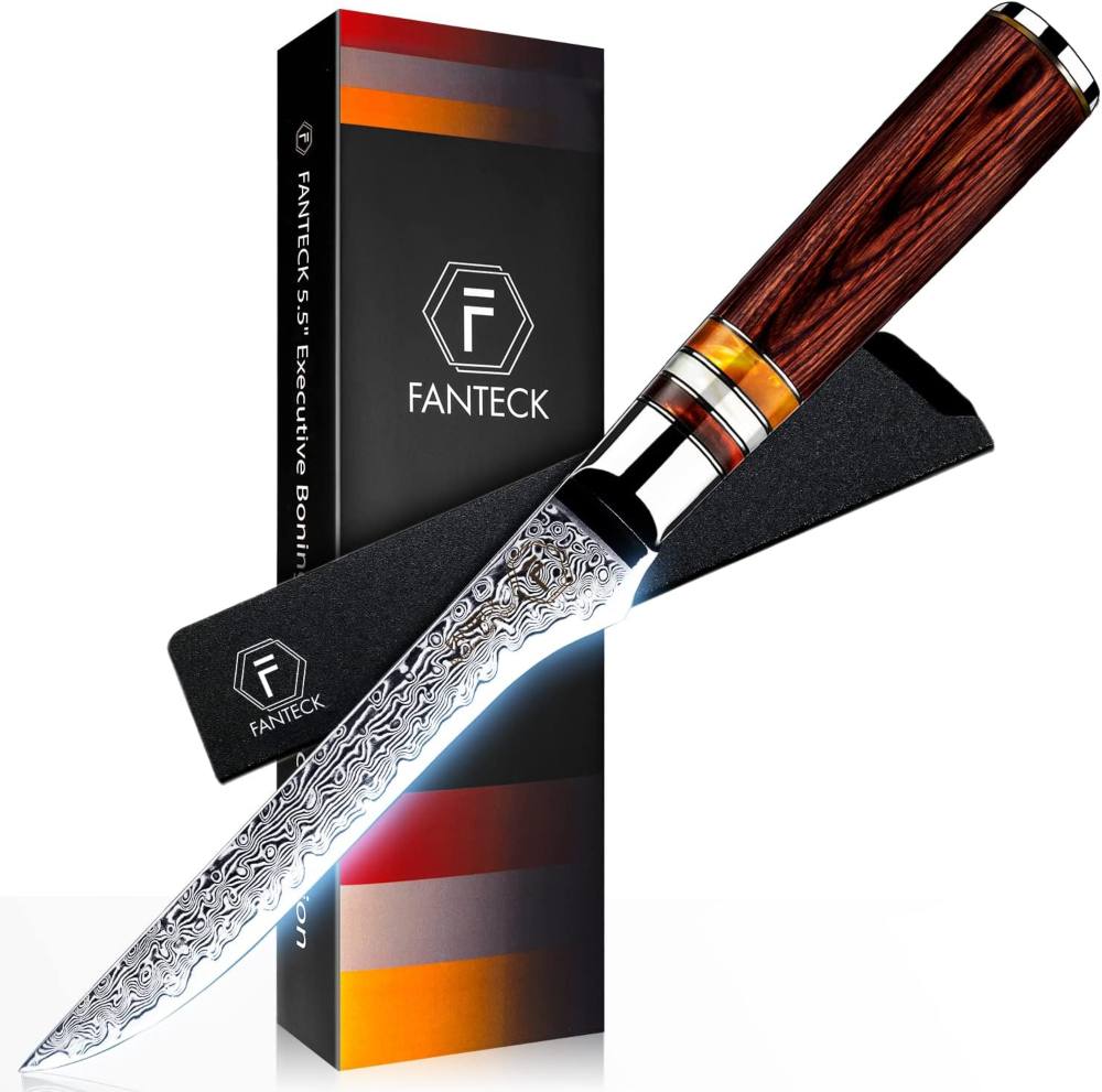 f fanteck damascus boning knife fillet knife - our top pick