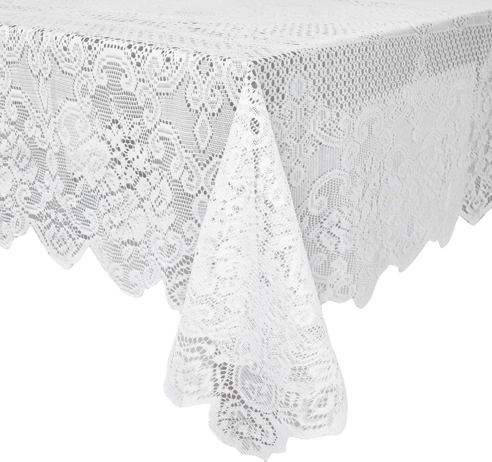 juvale white lace tablecloth - our top pick