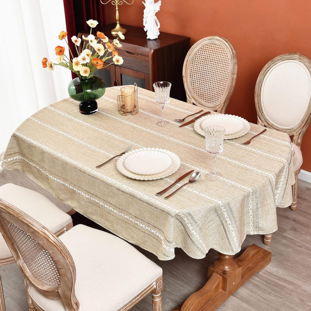 monibana cotton linen embroidered tablecloth - runner up