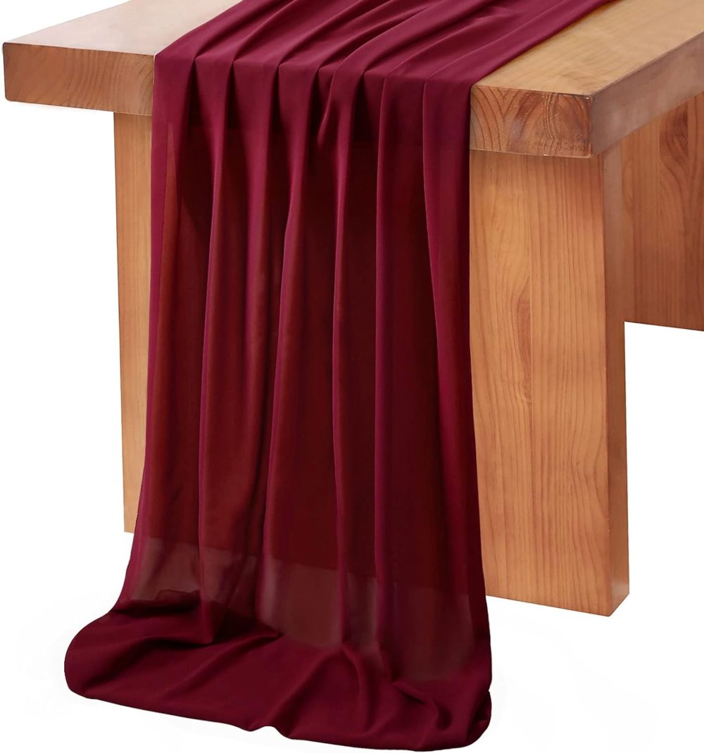 queendream burgundy table runner - luxurious