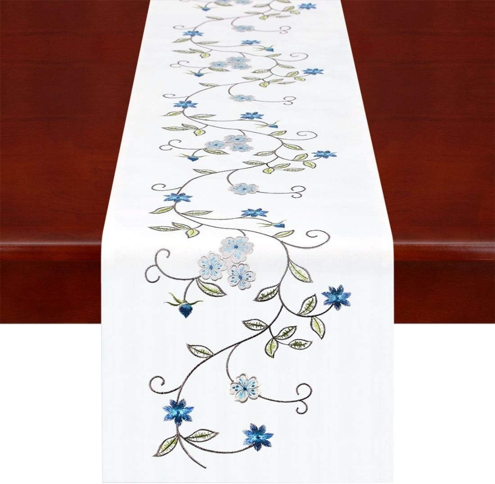 simhomsen embroidered floral table runner - runner up