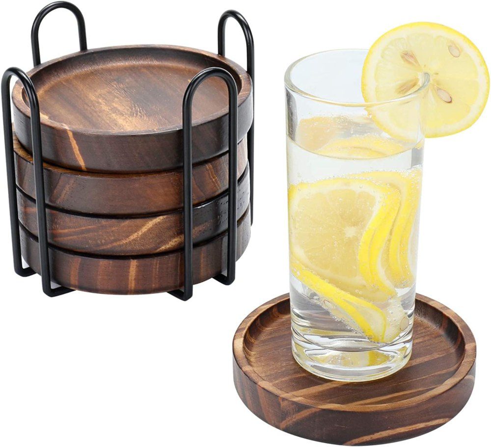 yangbaga natural wood drink coasters - our top pick