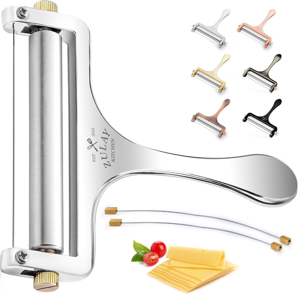 zulay kitchen stainless steel wire cheese slicer - durable