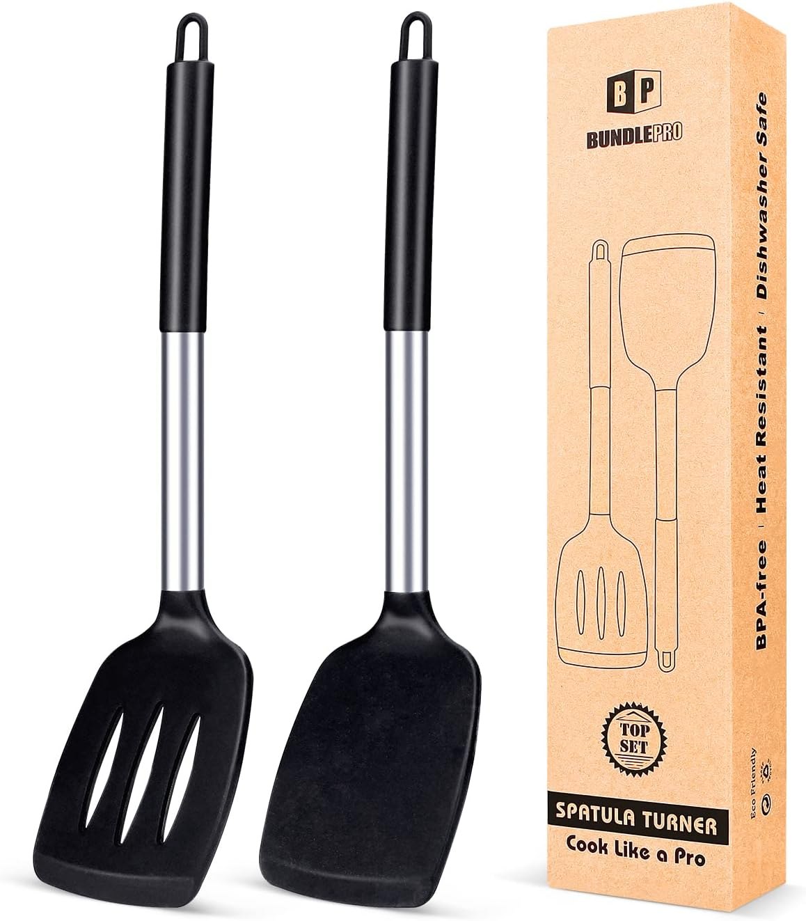 BUNDLEPRO Pack of 2 Silicone Solid Turner