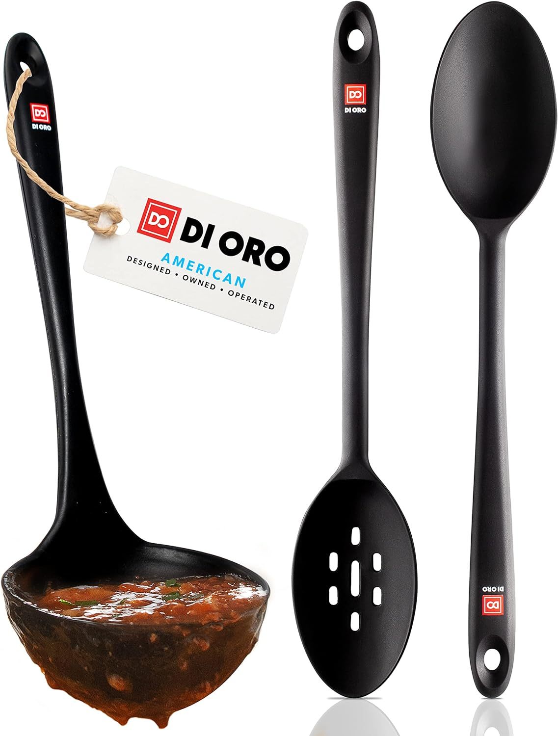 DI ORO Silicone Ladle & Spoons for Cooking