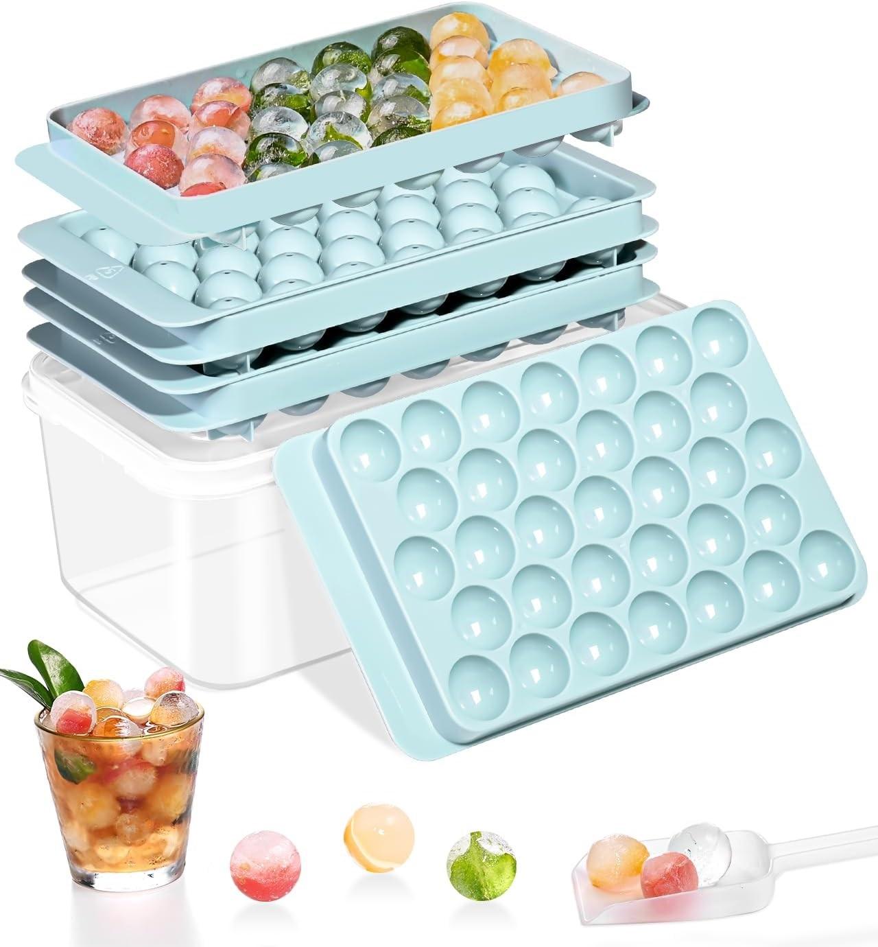 DclobTop Stackable Round Ice Cube Tray Set