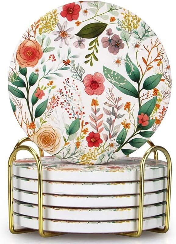 Deceram Floral Coasters