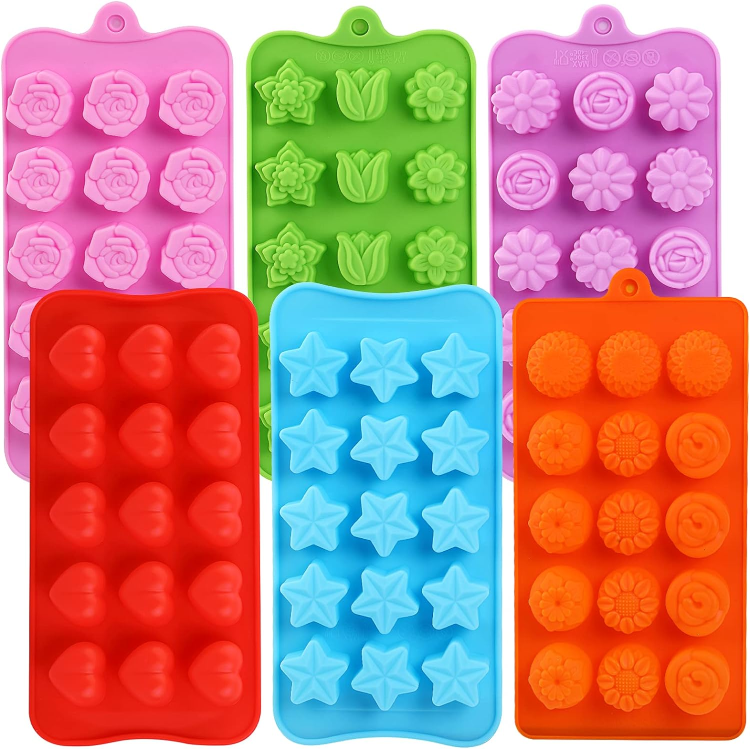 FIRETREESILVERFLOWER Flower Shape Chocolate Candy Molds