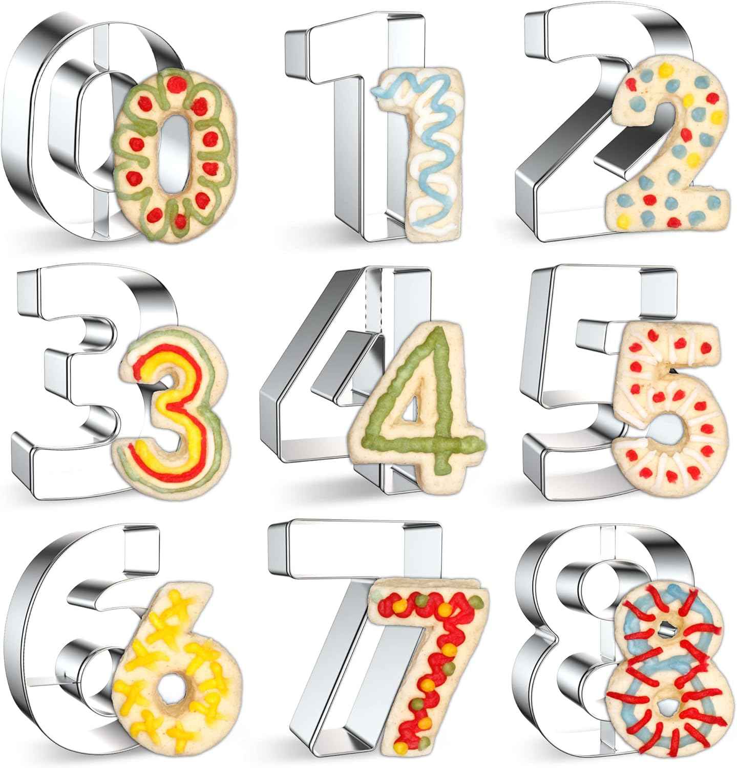 FUSOTO Number Birthday Cookie Cutters