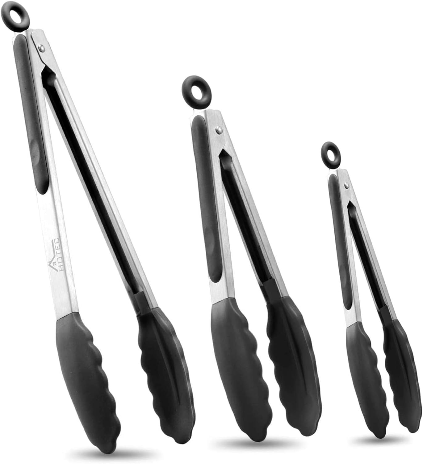 HOTEC Premium Stainless Steel Locking Kitchen Tongs