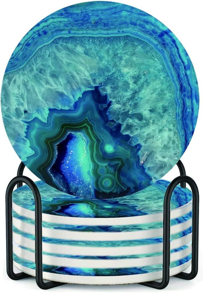 HZDK Marble Ocean Coasters
