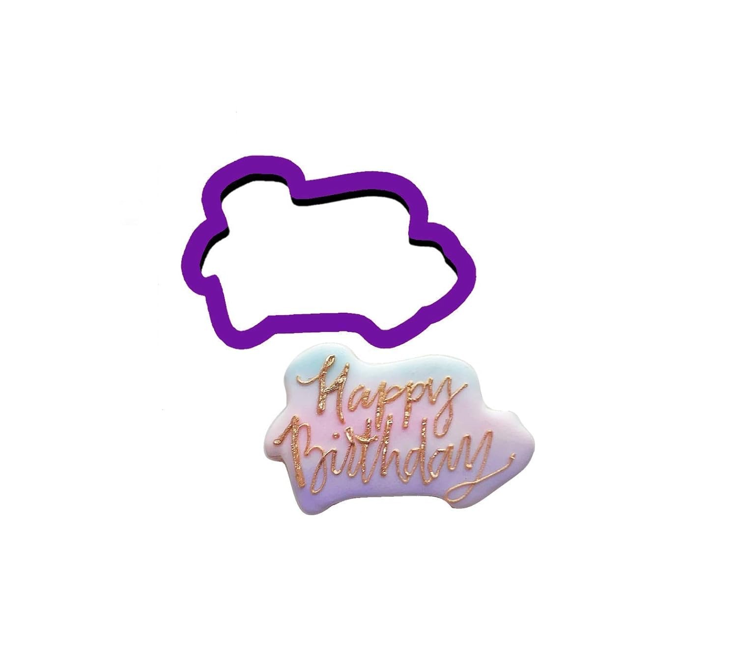Handmade Happy Birthday Words Cookie Cutter
