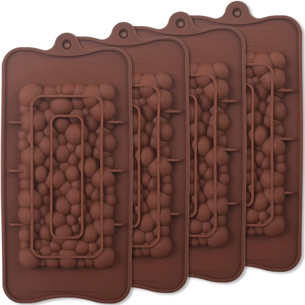 IonEgg Bubbles Break Apart Silicone Chocolate Bar Molds
