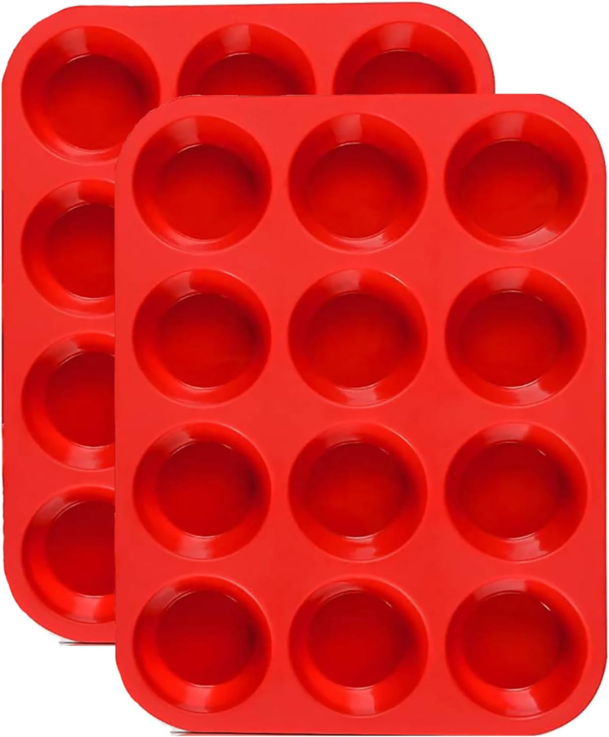JEWOSTER 12 Cups Silicone Muffin Pan