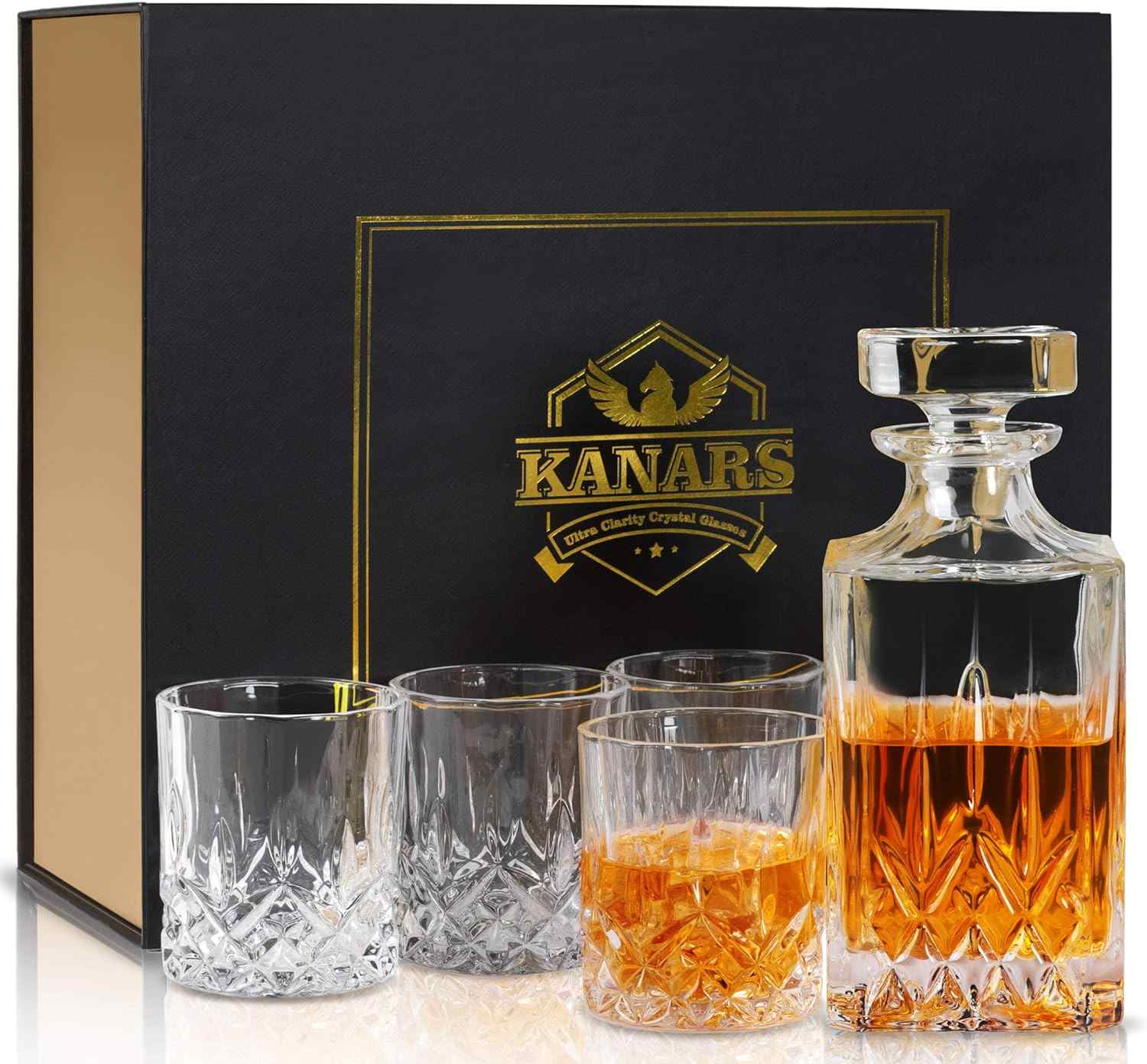 KANARS Whiskey Decanter And Glasses Set