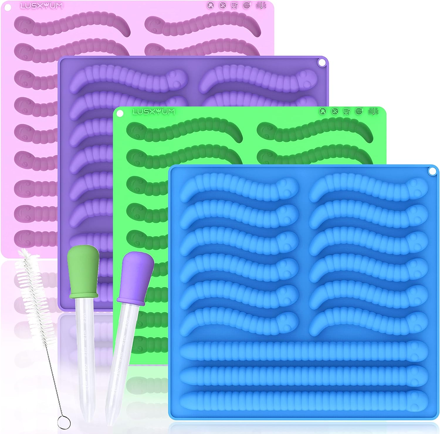 LUSHYUM Large Gummy Worm Molds