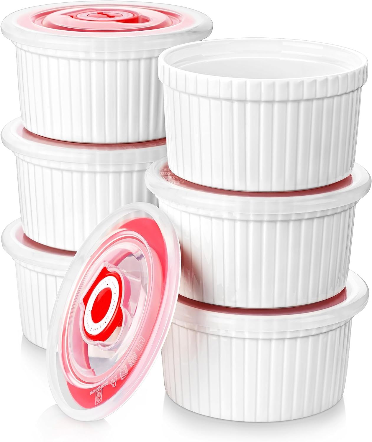 MALACASA Ramekins with Lids 8 oz