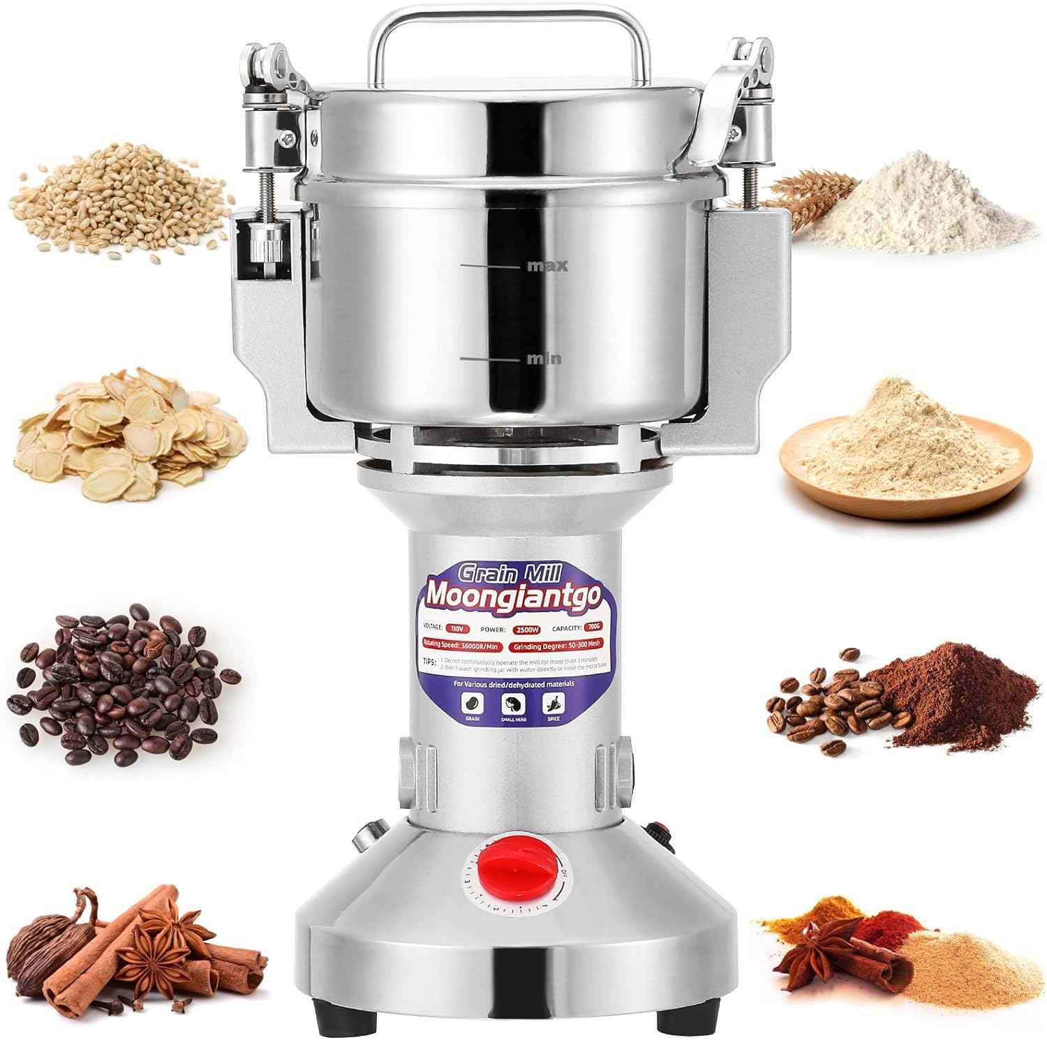 Moongiantgo Grain Mill Grinder
