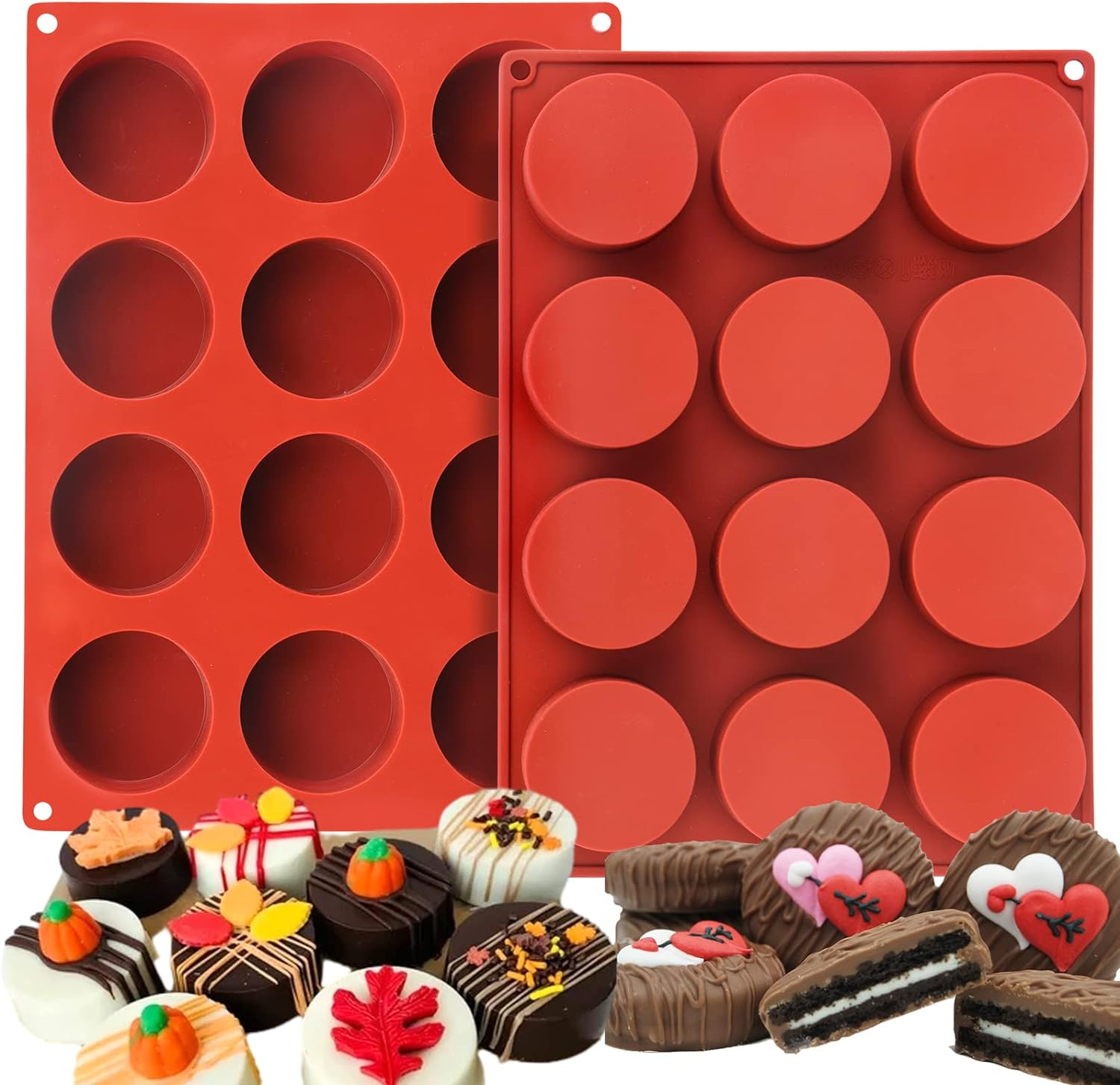 Palksky Round Chocolate Cookie Molds