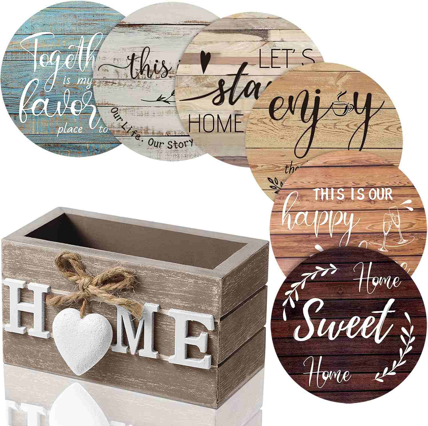Queekay Wooden Heart Coasters