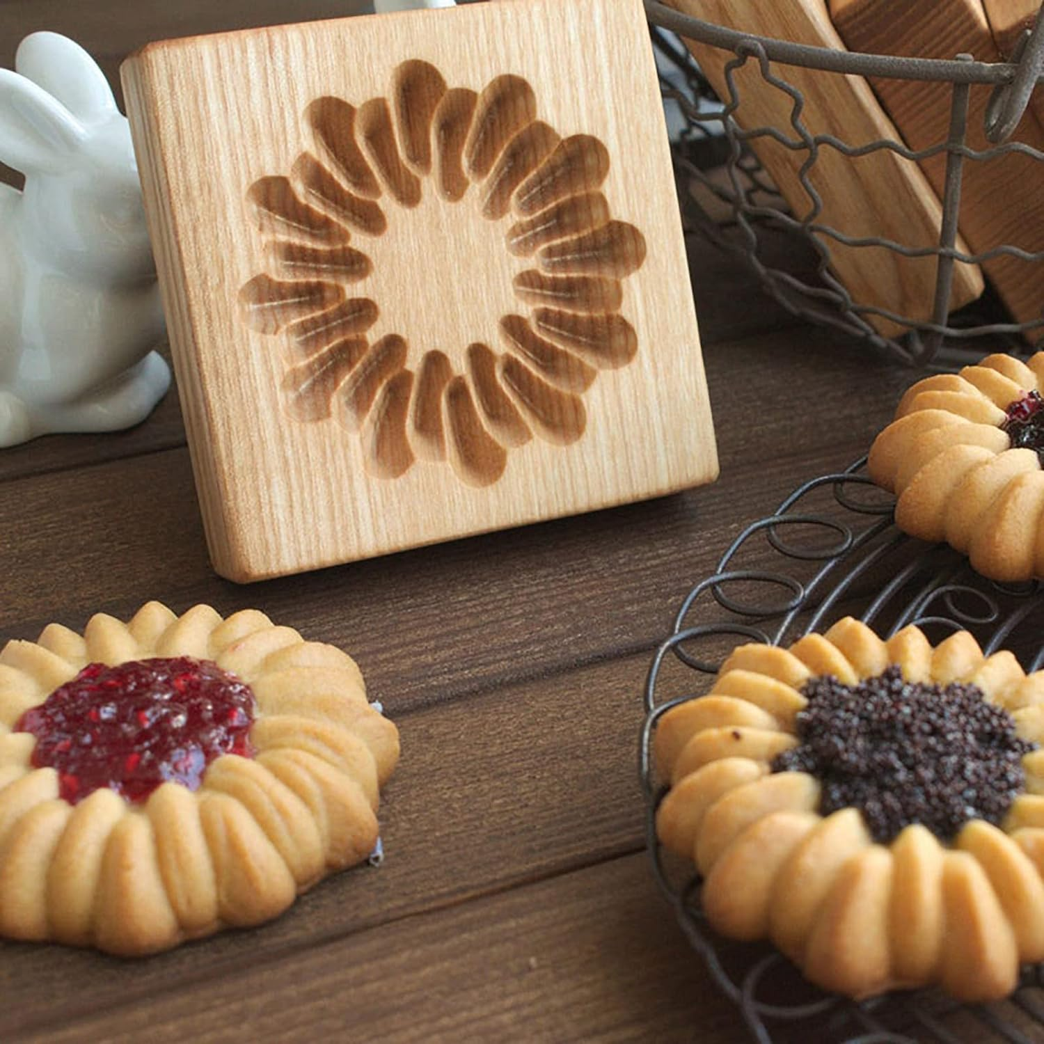 Ryetaga Wooden Cookie Biscuit Mold