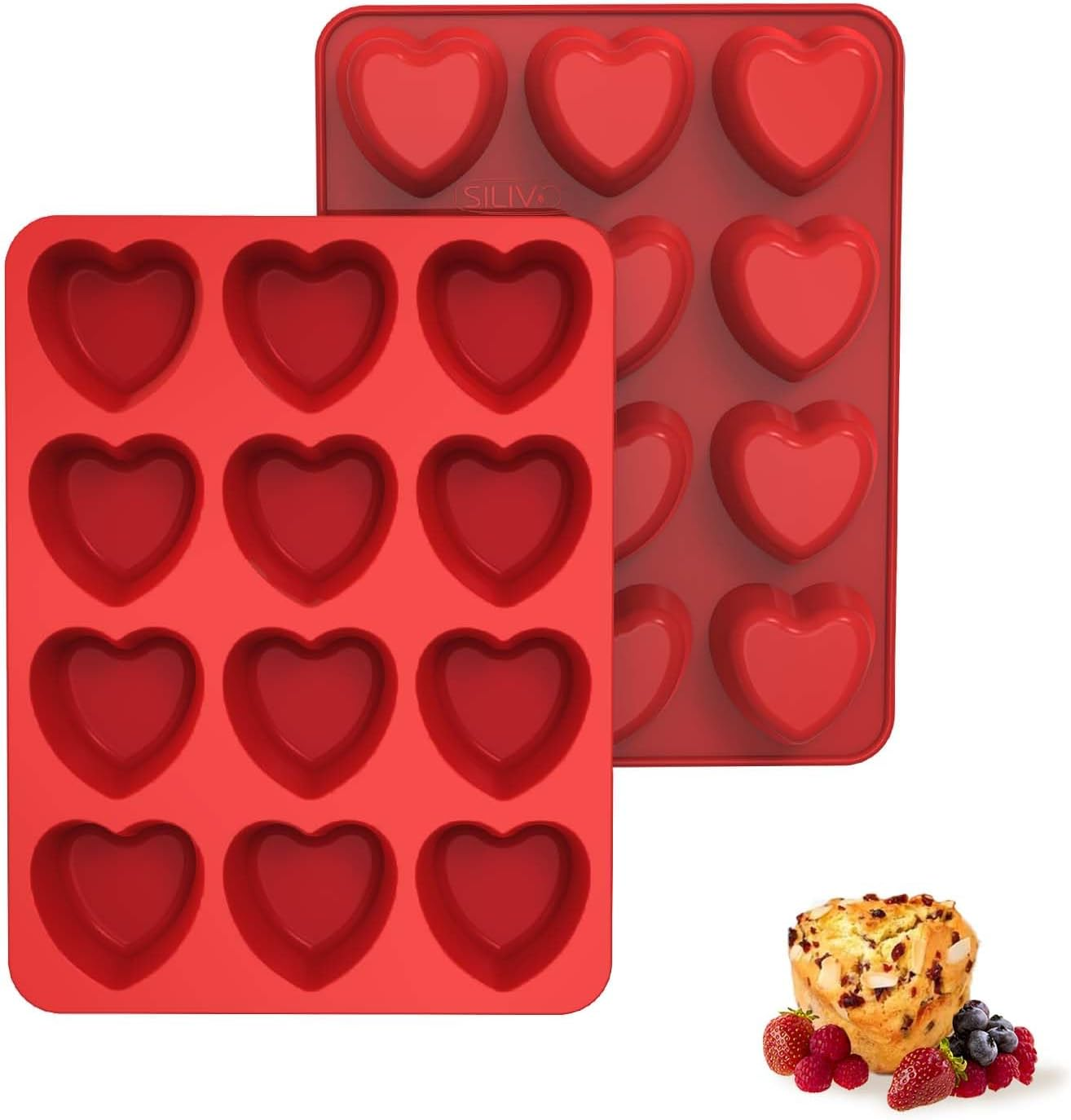SILIVO Heart Shaped Silicone Molds