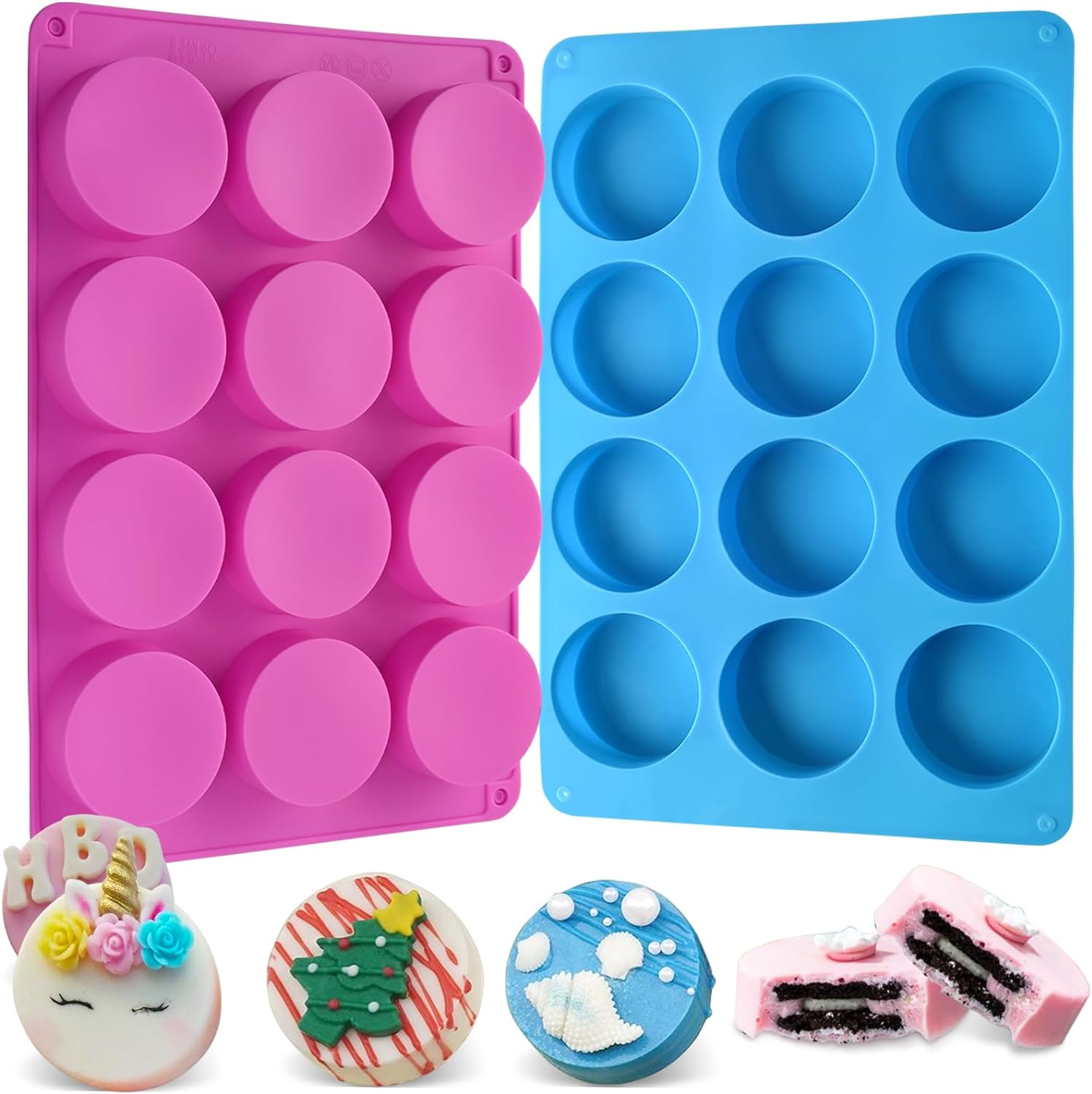 Sakolla Round Chocolate Cookie Molds