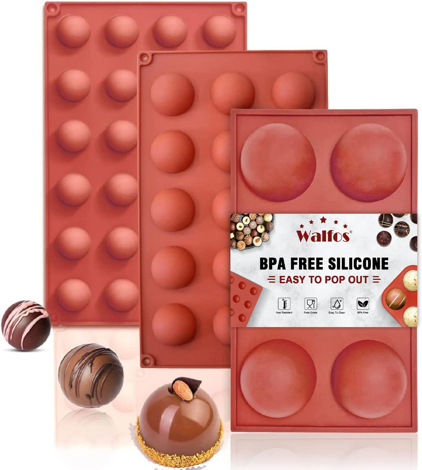 Walfos Semi Sphere Silicone Molds