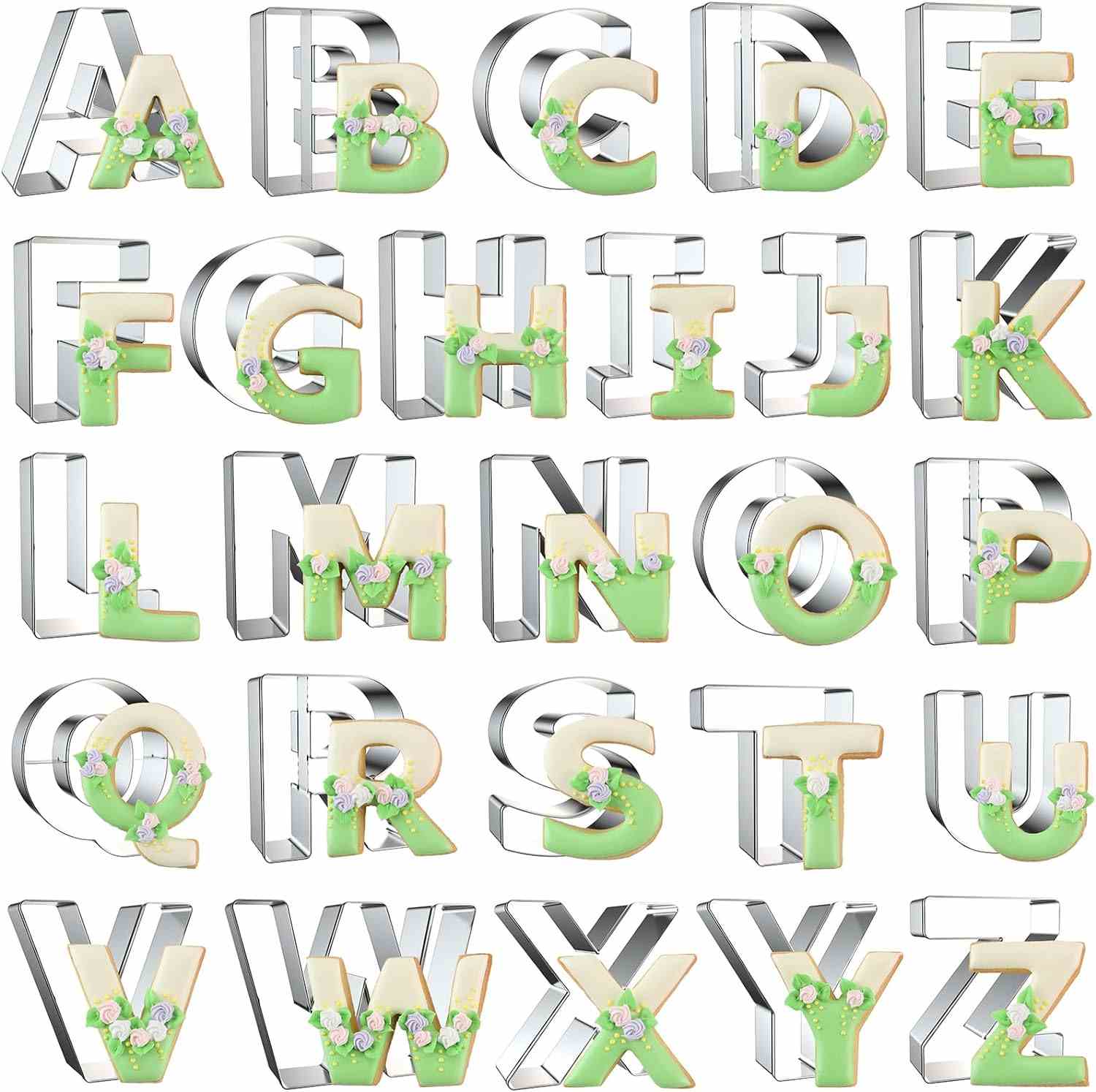 Xzhloym Alphabet Letter Cookie Cutters Shapes