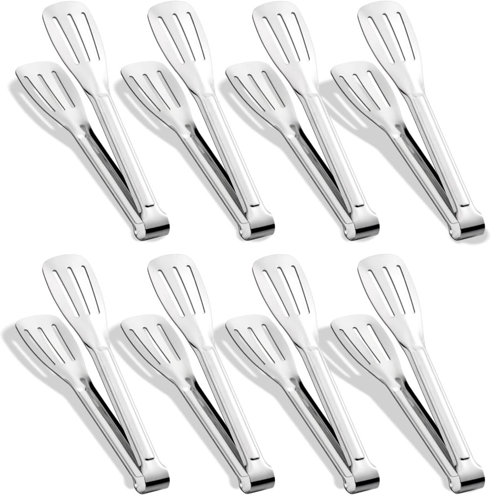 amafox 8 pack 7 inch serving tongs - durable