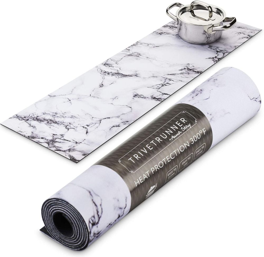 anna stay marble table runner - festive designs
