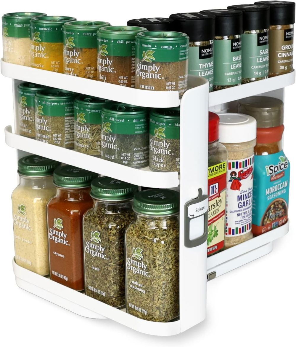 cabinet caddy snap! sliding spice rack - perfect fit for small spaces