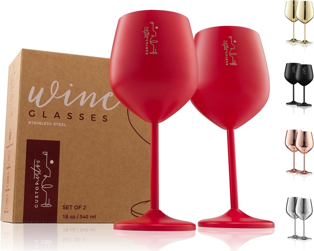 gusto nostro stainless steel wine glass - our top pick