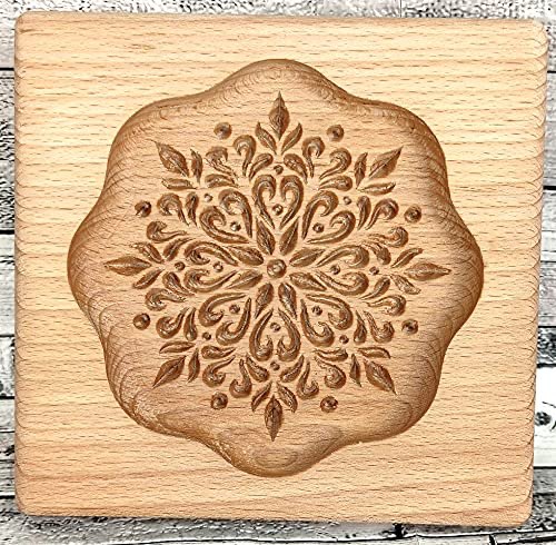 handmade wooden cookie mold - beautiful design