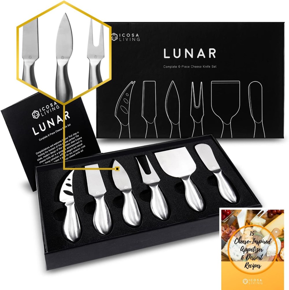 icosa living lunar cheese knife set - great design