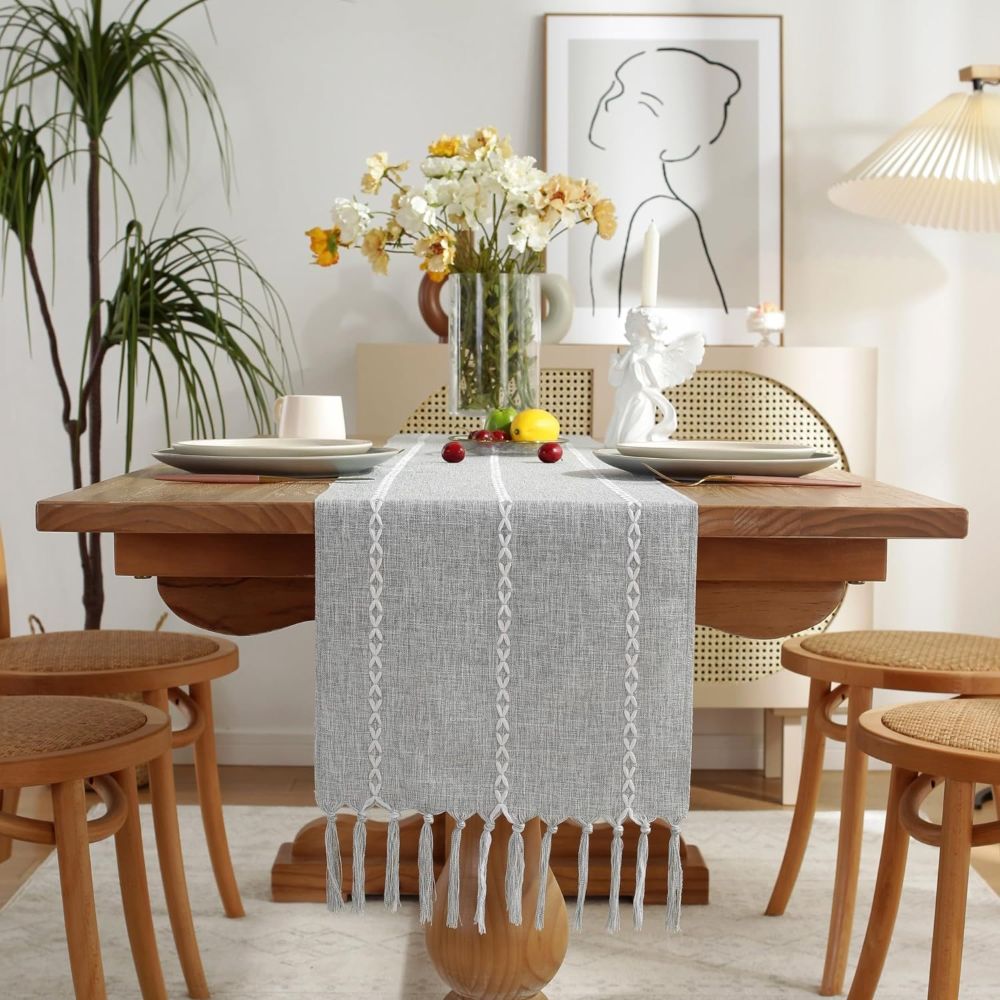 jiale rustic farmhouse table runner - stylish patterns