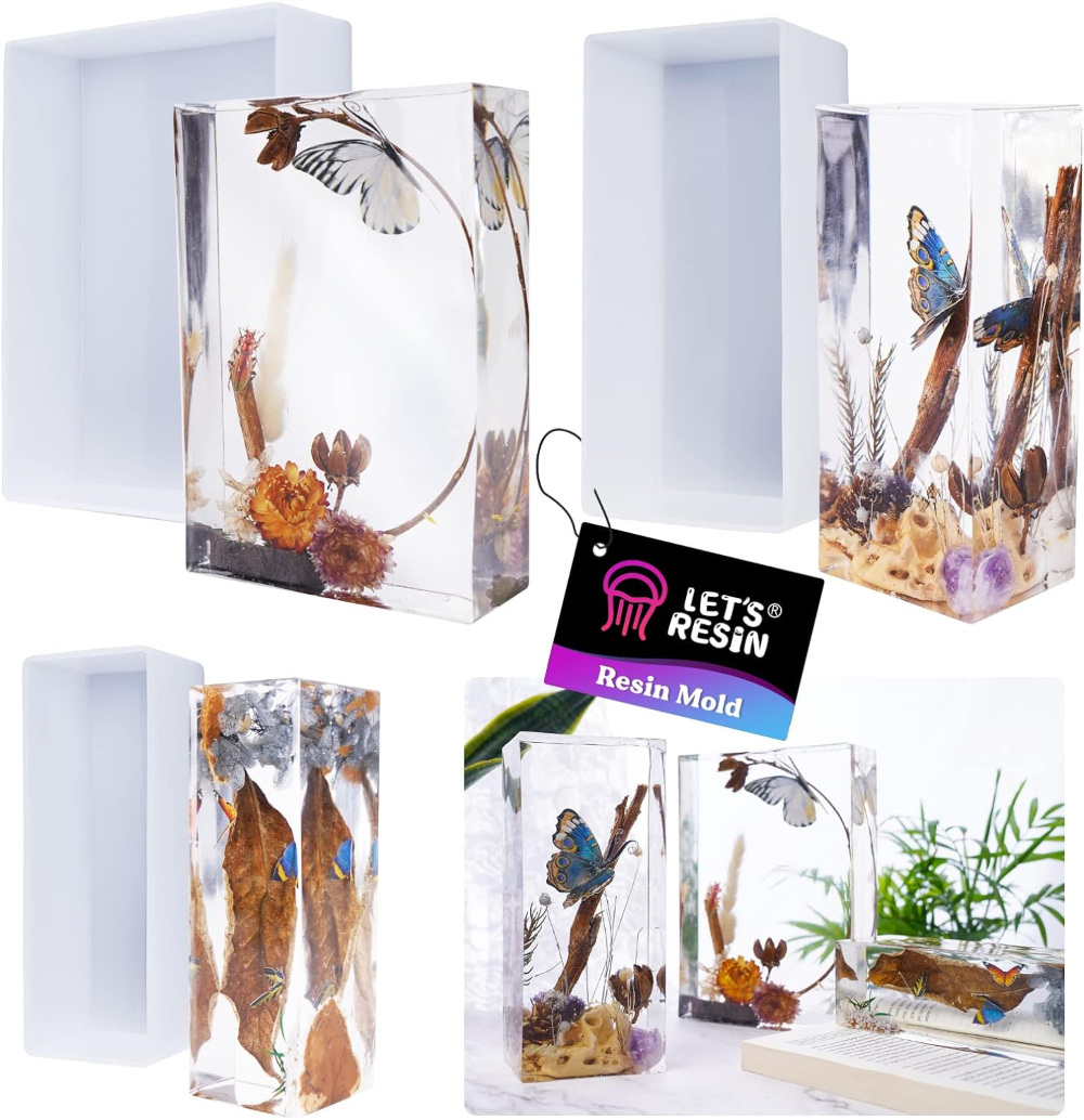 let's resin rectangle silicone resin molds - flexible and durable