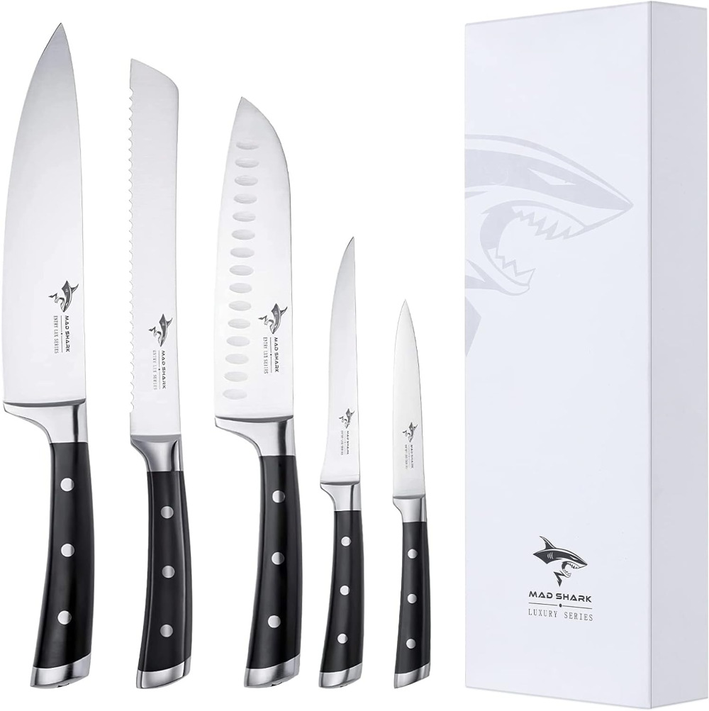 mad shark professional knife gift set - razor sharp edge