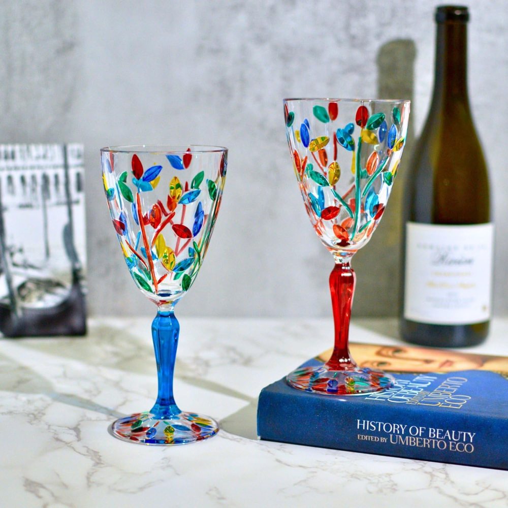 murano glass myitaliandecor wine glass - hand crafted