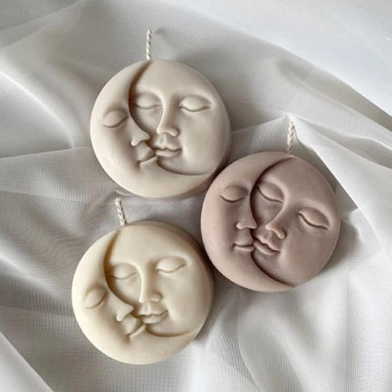 slowlytalk moon candle molds - clear 3d pattern