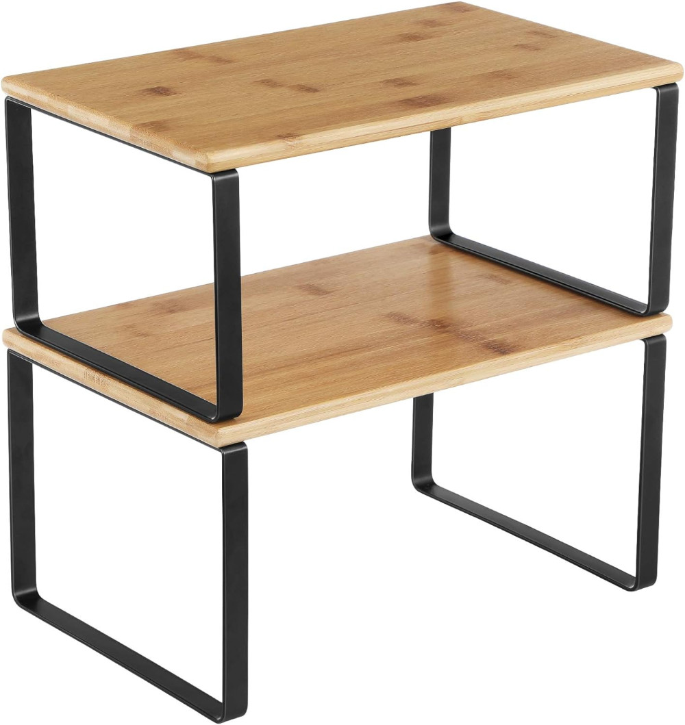 songmics cabinet organizer shelf - wood & steel