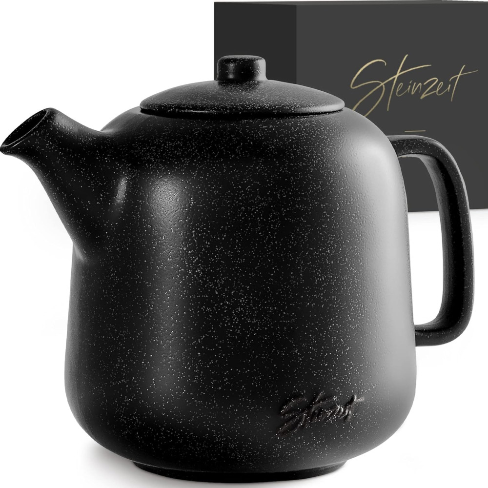 steinzeit black ceramic teapot - stylish