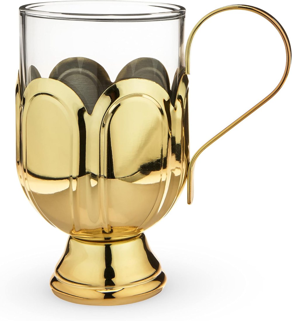 twine mulled wine glass with gold handle - runner up